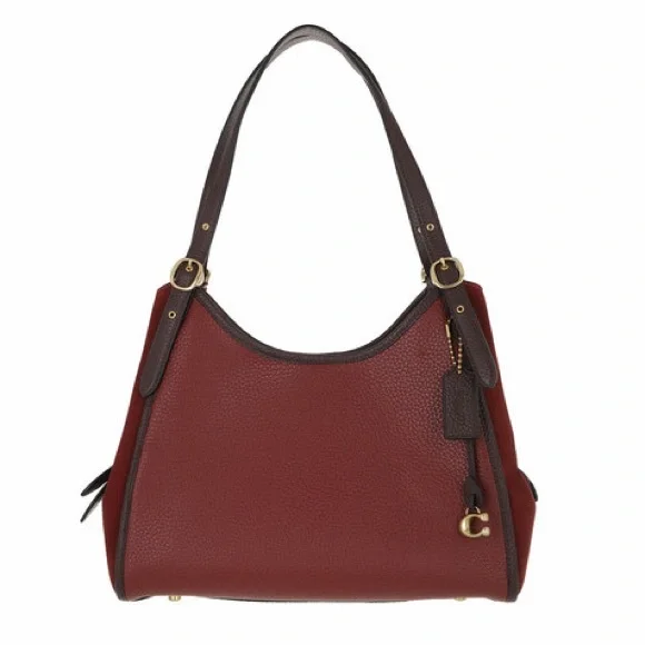 Coach burgundy leather and suede Lori bag - Picture 3 of 12